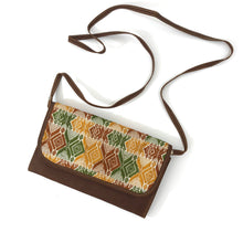 Load image into Gallery viewer, Mayan Artisan Leather Clutch Purse with Huipil Fabric Body No. 5