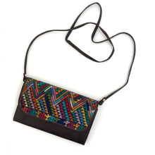 Load image into Gallery viewer, Mayan Artisan Leather Clutch Purse with Huipil Fabric Body No. 7