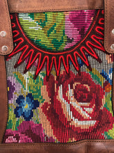 Load image into Gallery viewer, Full Grain Leather Handbag with Mayan Huipil Fabric Body No. 33