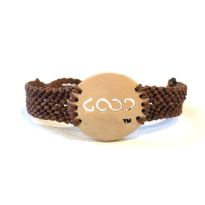 Good Always Coconut Shell Bracelet Brown Band Oval