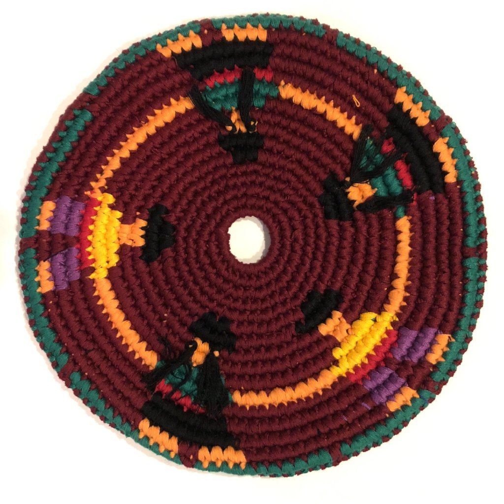 Mayan Frisbee People  Design [Burgundy] (Small 7.5 Inch)