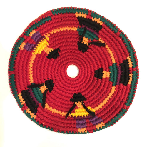 Mayan Frisbee People  Design [Red] (Small 7.5 Inch)