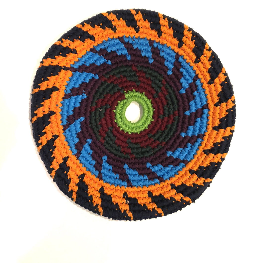 Mayan Frisbee Black, Orange, and Blue Pattern (Small 7.5 inch)
