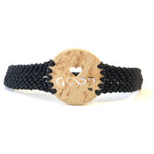Load image into Gallery viewer, Love Good Always Coconut Shell Bracelet Traditional Lace Black Band