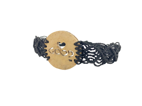 Heart Strings Diffuser Bracelet Mayan Lace (Black Band)