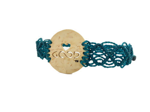 Heart Strings Diffuser Bracelet Mayan Lace (Teal Band)