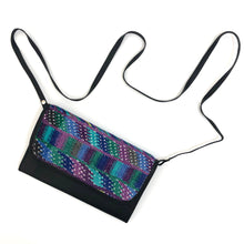 Load image into Gallery viewer, Mayan Artisan Leather Clutch Purse with Huipil Fabric Body No. 12