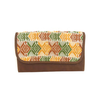 Load image into Gallery viewer, Mayan Artisan Leather Clutch Purse with Huipil Fabric Body No. 10