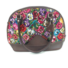 Load image into Gallery viewer, Genuine Full Grain Leather Purse with Mayan Huipil Fabric Body No. 18