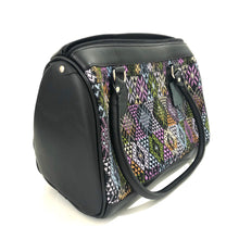 Load image into Gallery viewer, Full Grain Leather Handbag with Mayan Huipil Fabric Body No. 34