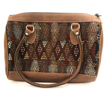 Load image into Gallery viewer, Full Grain Leather Handbag with Mayan Huipil Fabric Body No. 28