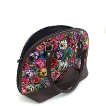 Load image into Gallery viewer, Genuine Full Grain Leather Purse with Mayan Huipil Fabric Body No. 18